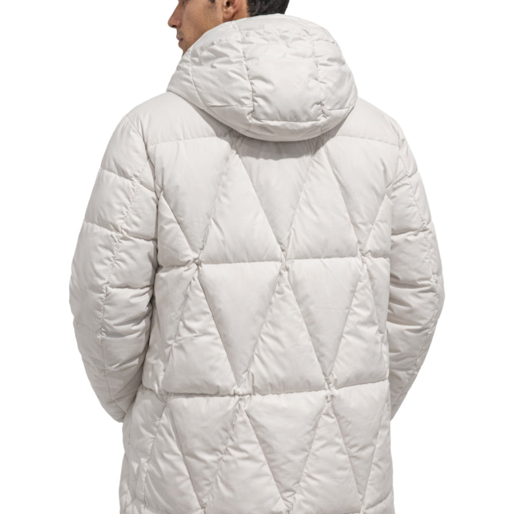 Herno long white quilted jacket, white