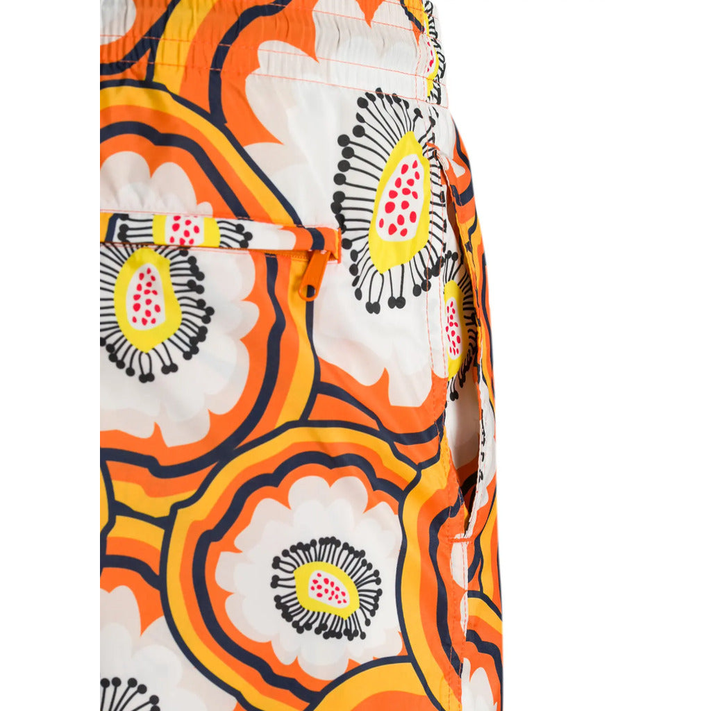Vilebrequin Cotton Swim Shorts Orange Flowers — view 3