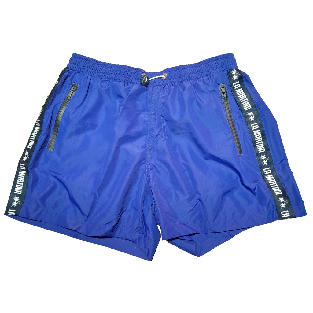 La Martina Polyester Man Swimwear Clematis Blue Black