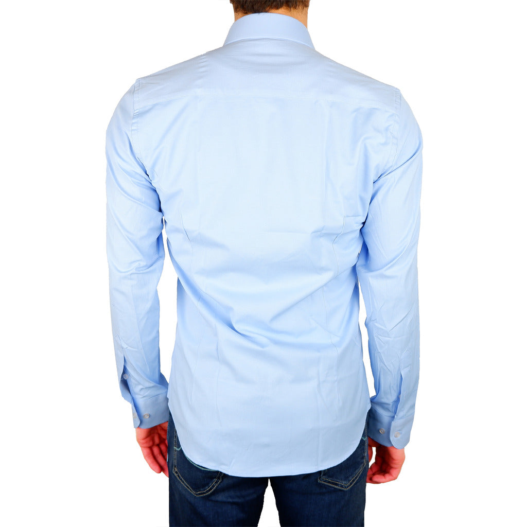 100% Milano Cotton Shirt Sky Blue Light Blue — view 3