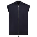 Alpha Studio Cotton Vest Zip Blue Notte