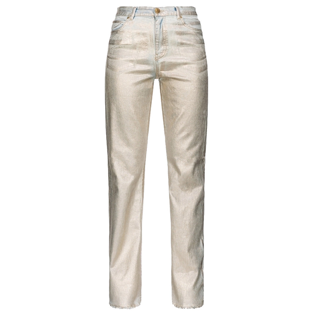 Pinko Cotton Jeans Roxanne Straight Silver