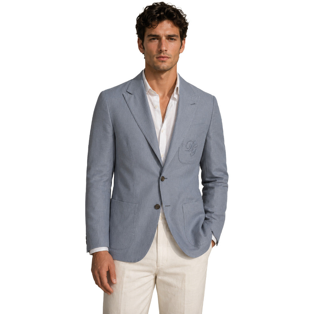 Dolce & Gabbana Linen Jacket Single-Breasted Logata