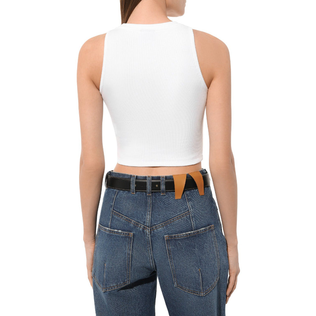 Comme Des Fuckdown Cotton Top Crop In Costina Bianco White — view 3