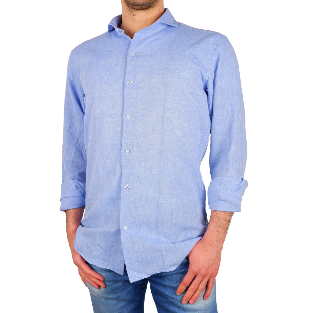 100% Milano cotton Linen Shirt Light Blue