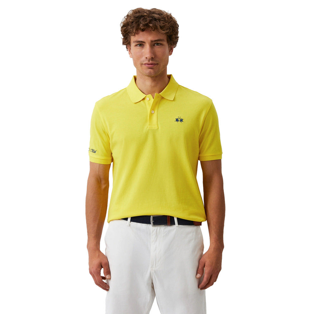 La Martina Cotton Polo Shirt, Contrasting Embroidered Logo On