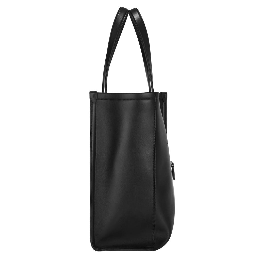Montblanc Leather Tote Bag In Pelle Black — view 3