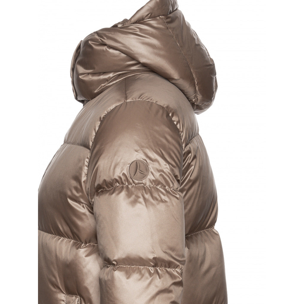 People Of Shibuya Long Quilted Down Jacket In Ultralight Technical Gold — view 4