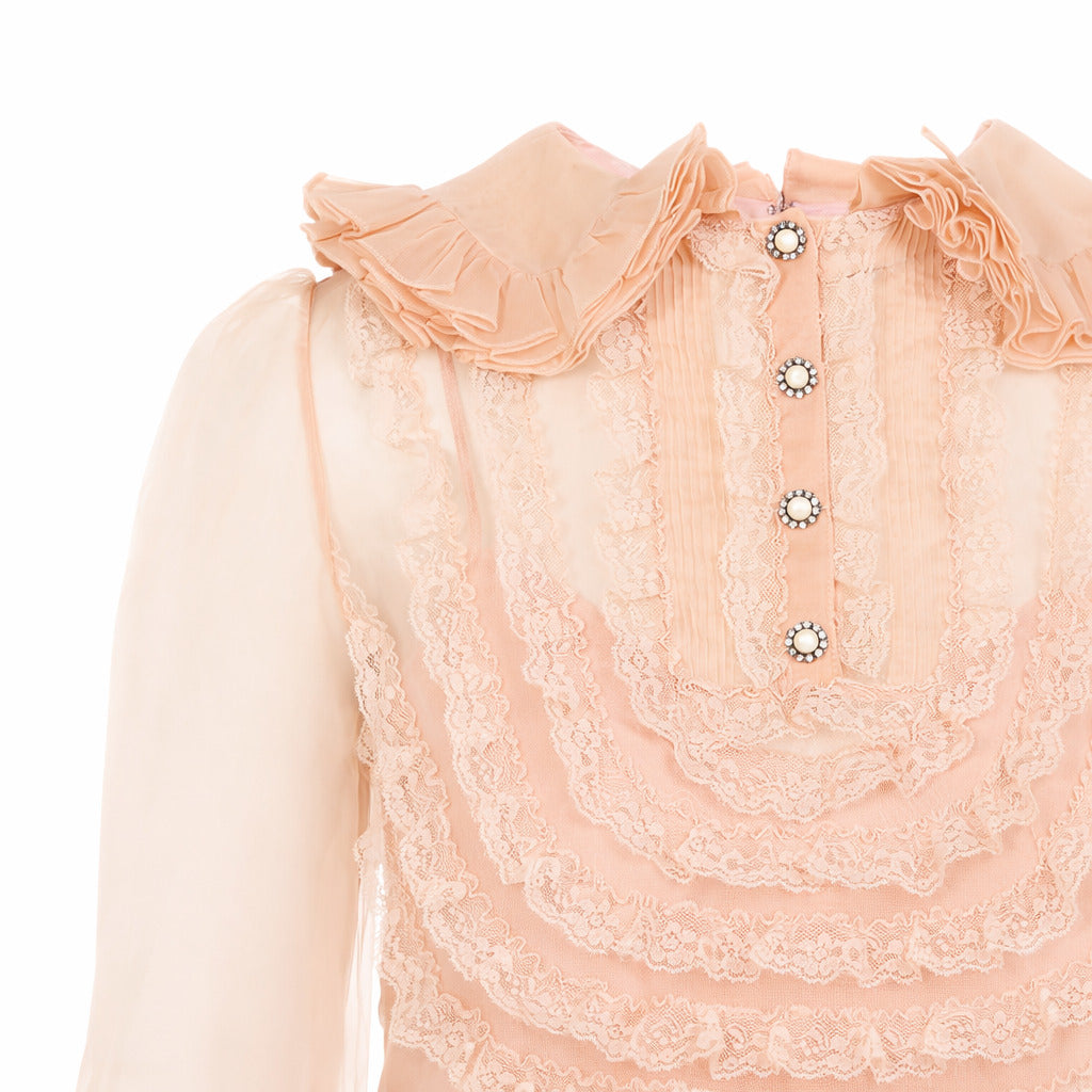 Valentino Garavani Lace Dress Pink — view 4