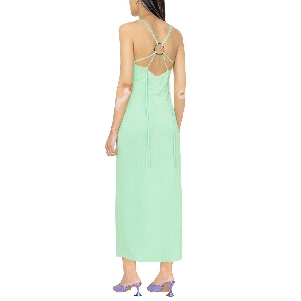 The Attico Dress Lungo Green — view 3