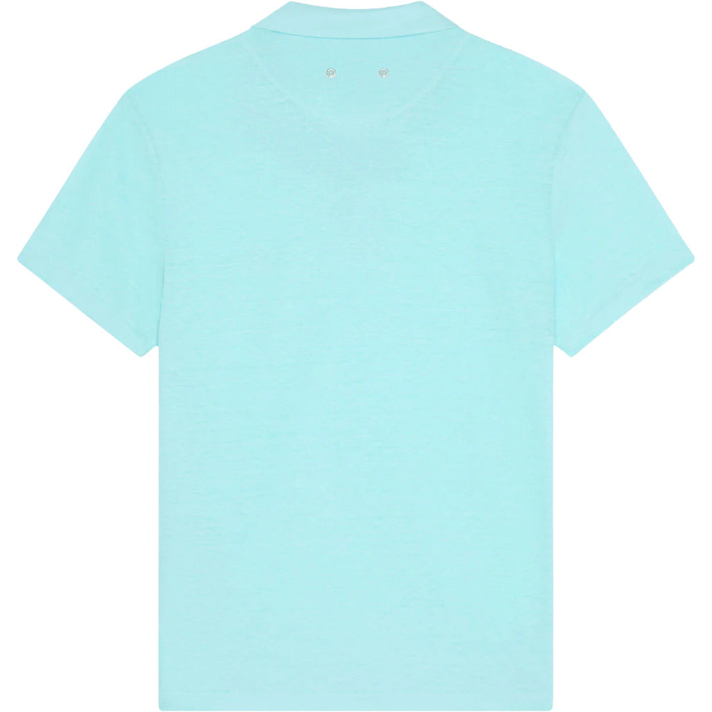Vilebrequin Linen Polo Shirt Sky Blue Light Blue — view 3