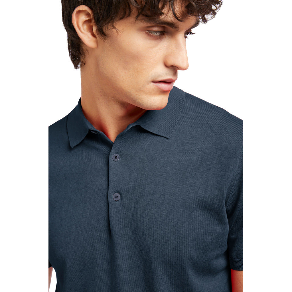 AT.P.CO short-sleeved cotton polo shirt , blue