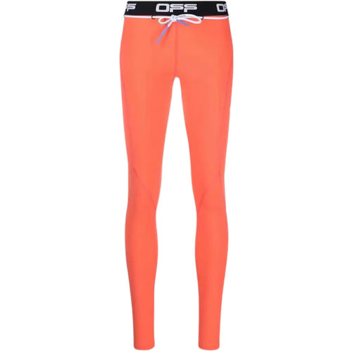 Off-White Nylon Active Leggings Coral Red Off-White