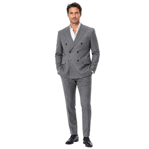 Dolce & Gabbana Linen Dress Tre Pezzi Pinstripe Gray