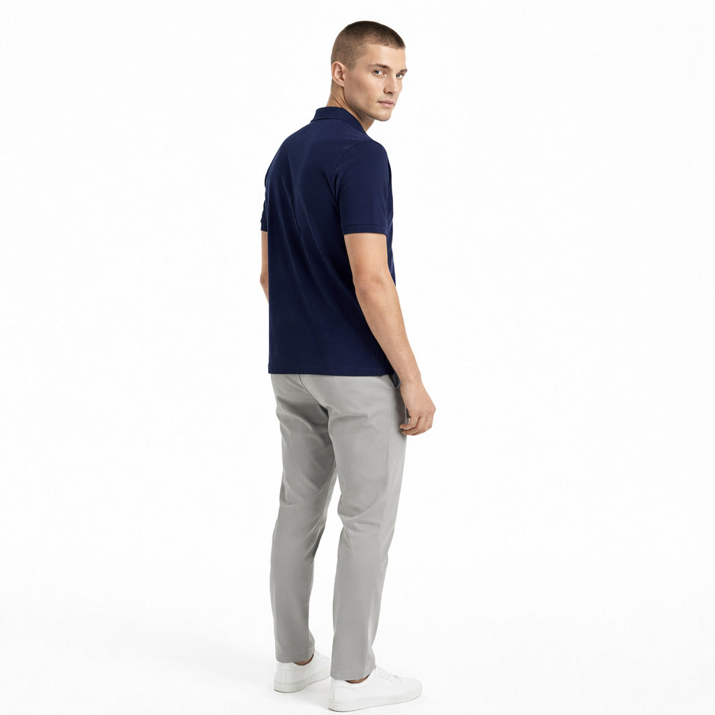 Alpha Studio Cotton Polo Piquet Blue — view 4