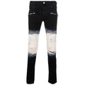 Balmain Cotton Jeans Black And White Tie-Dye