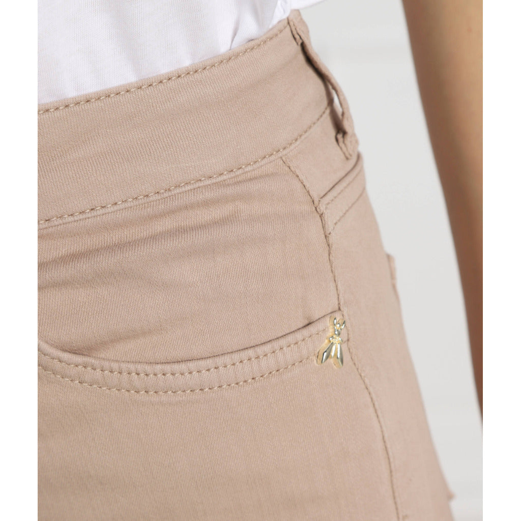 Patrizia Pepe Cotton Trousers Regular Beige — view 4
