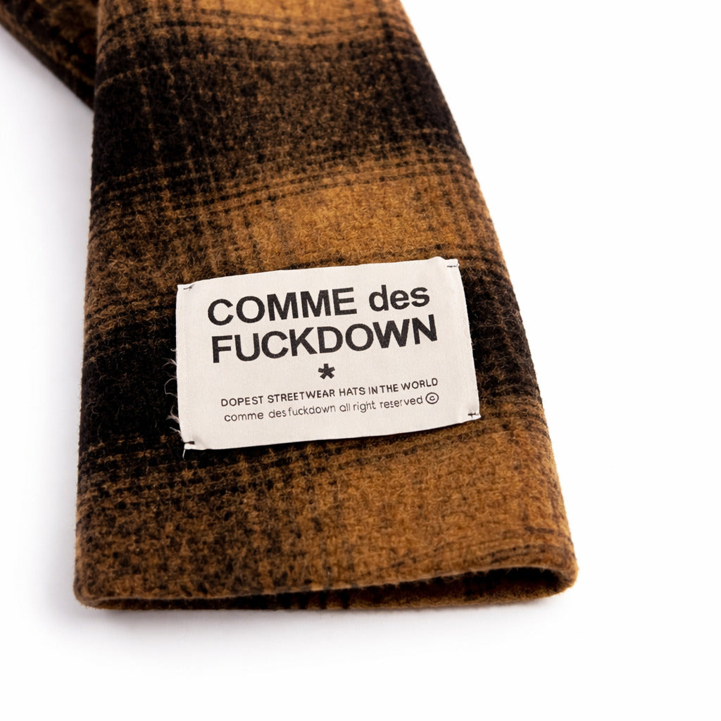 Comme Des Fuckdown Fluckdown Brown And Black Coat — view 3