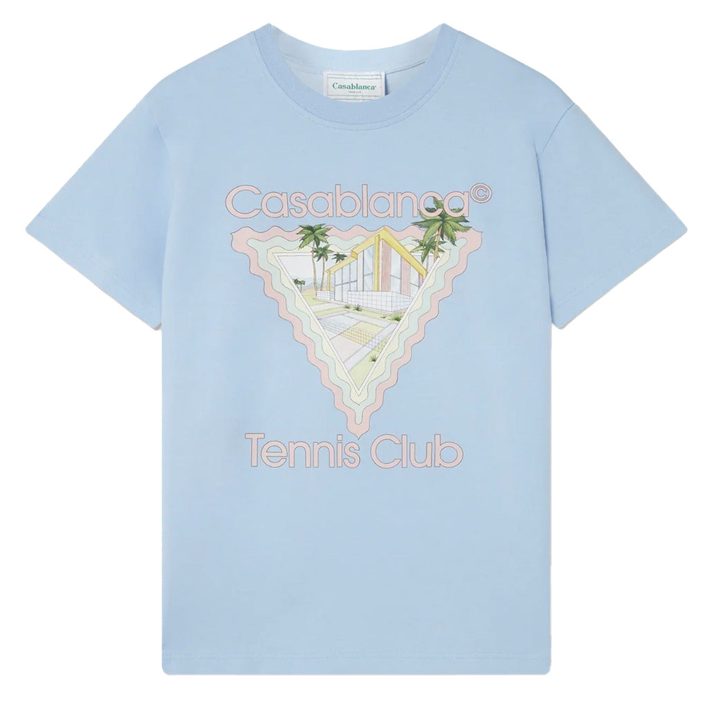 Casablanca crew-neck t-shirt tennis club, blue