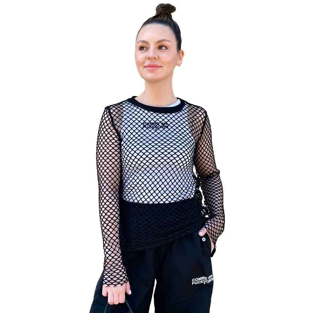 Comme Des Fuckdown Sweater Rete Nera — view 2