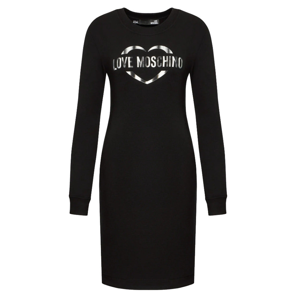 Love Moschino Cotton Blend Dress With Metallic Rubber Logo — view 5