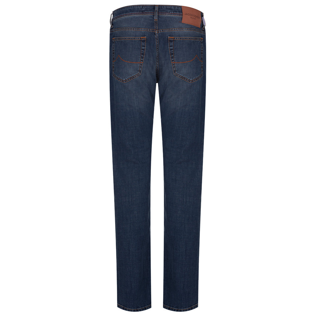 Jacob Cohen Leather Jeans Denim Blue — view 3
