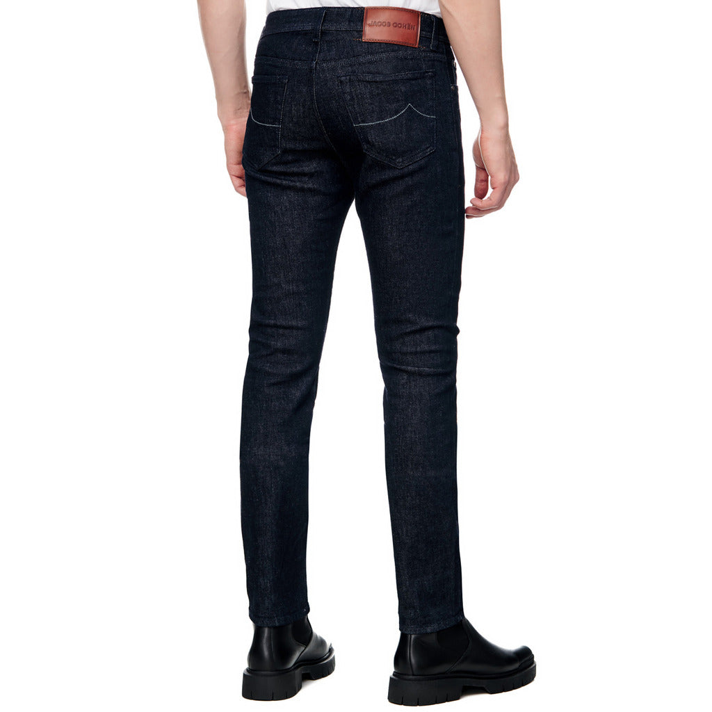 Jacob Cohen Leather Jeans Denim Blue — view 2
