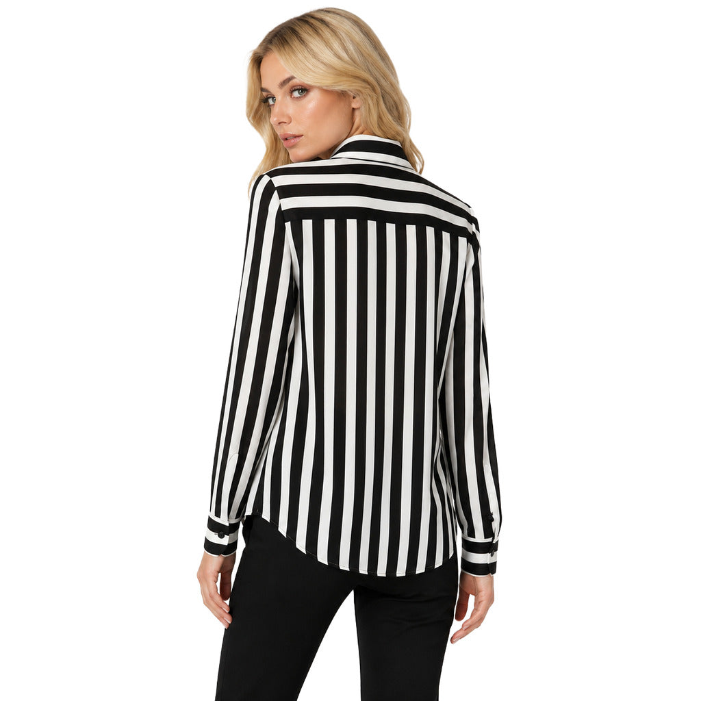 Dolce & Gabbana Silk Shirt Strisce Verticali Black — view 2