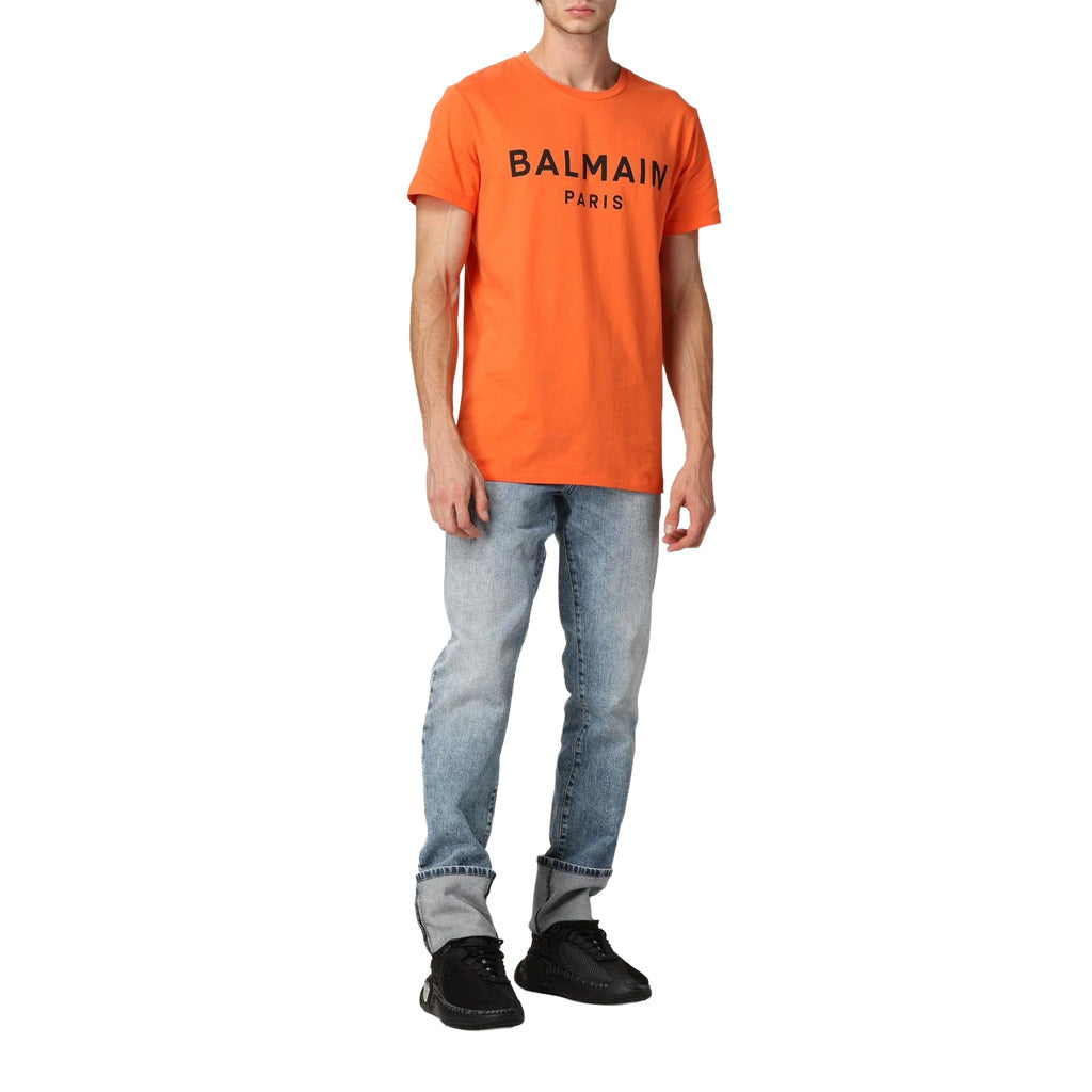 Balmain Cotton T-Shirt  Arancione — view 3