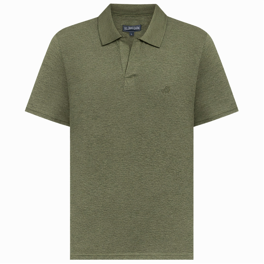 Vilebrequin Linen Polo Verde Oliva
