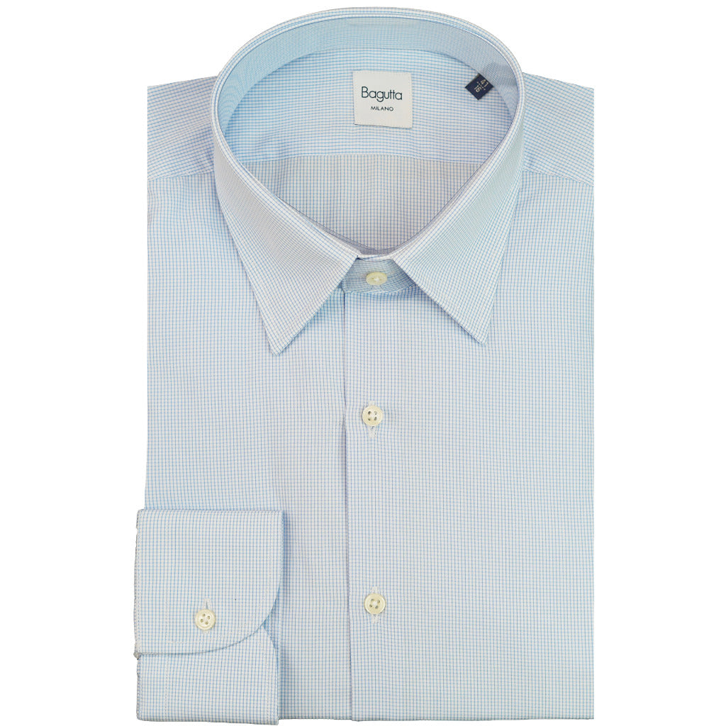 Bagutta Cotton Shirt Roberto Neck Italiano Light Blue — view 3
