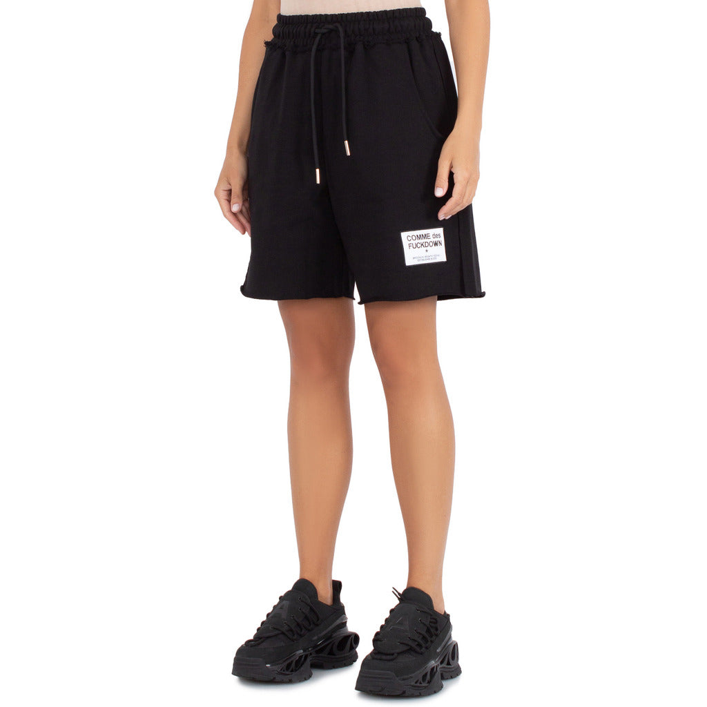 Comme Des Fuckdown Cotton Shorts Taglio Vivo — view 3