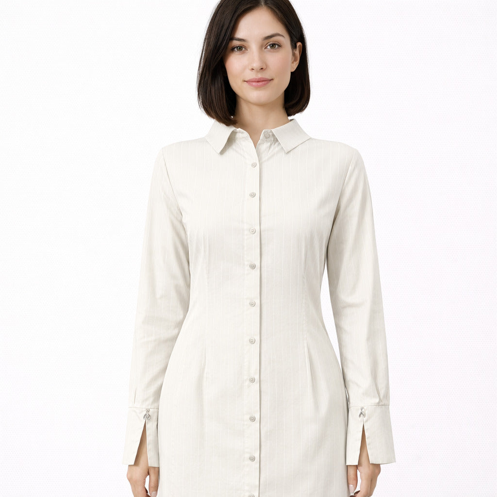 Patrizia Pepe Dress Pinstripe Grey Gray