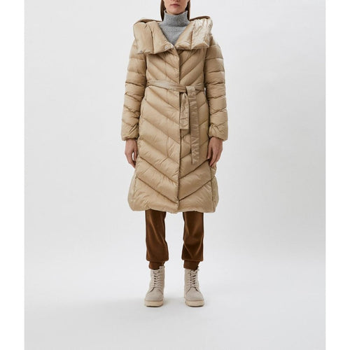 add Piumino long beige down women's jacket – Siebentaschen