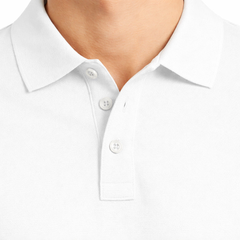 Alpha Studio Cotton Polo Piquet White — view 4