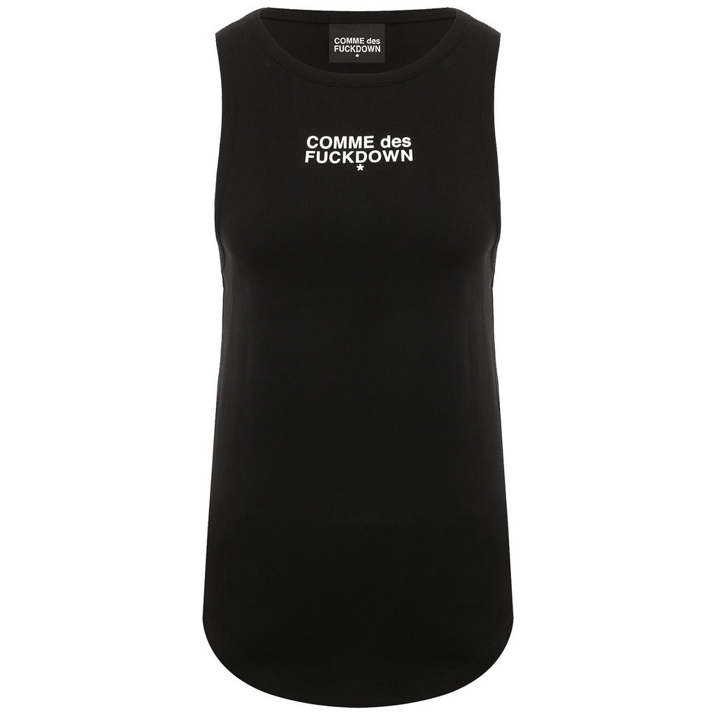 Comme Des Fuckdown Cotton Tank Top Costina Nera Black — view 2