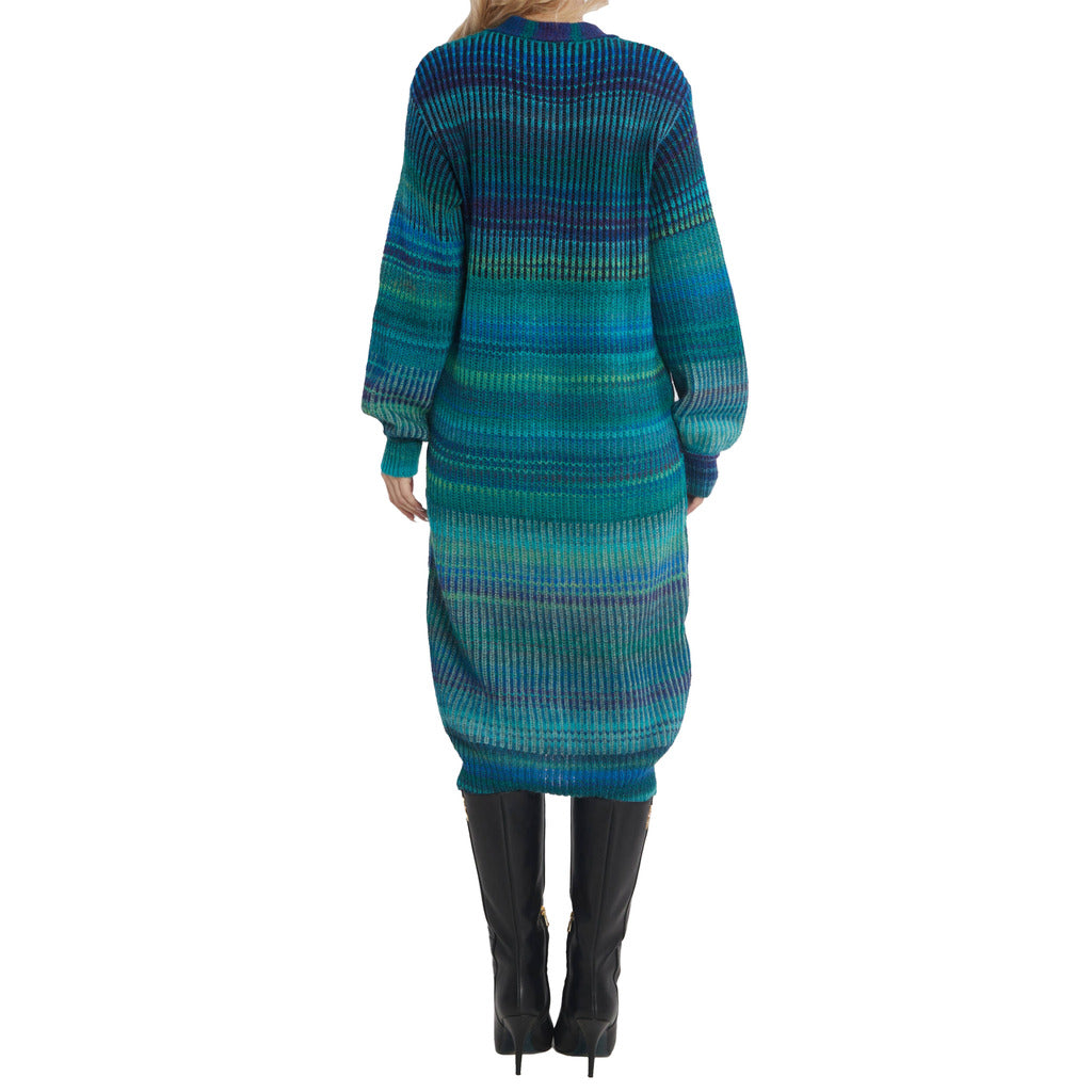 Patrizia Pepe Dress Cardigan Neck V Green — view 2