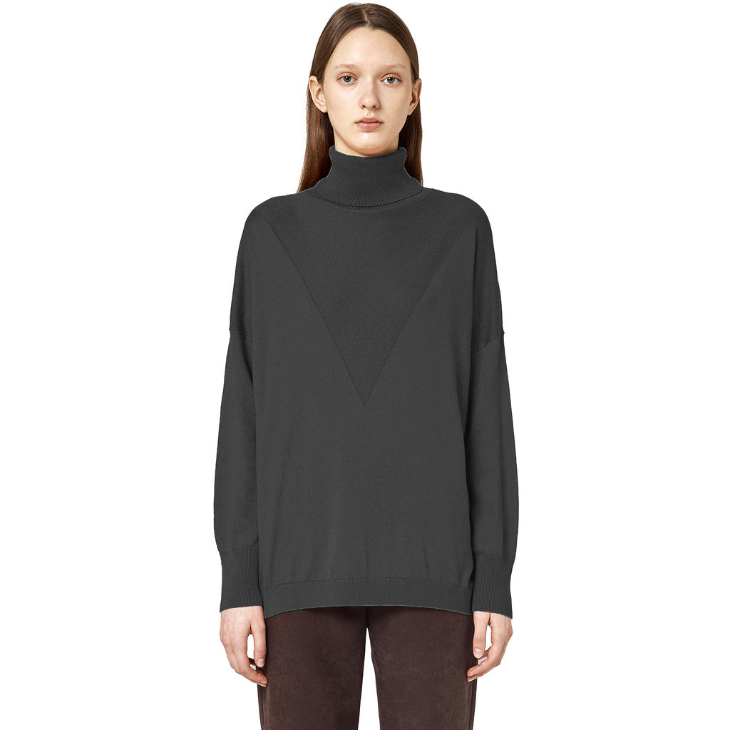 Alpha Studio Silk Dolcevita Intarsio Grigio Scuro