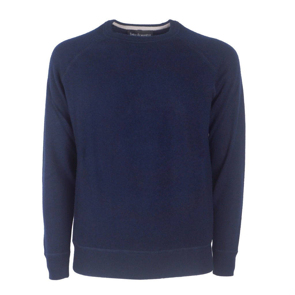 Emilio Romanelli Cashmere Raglan Cut Blue