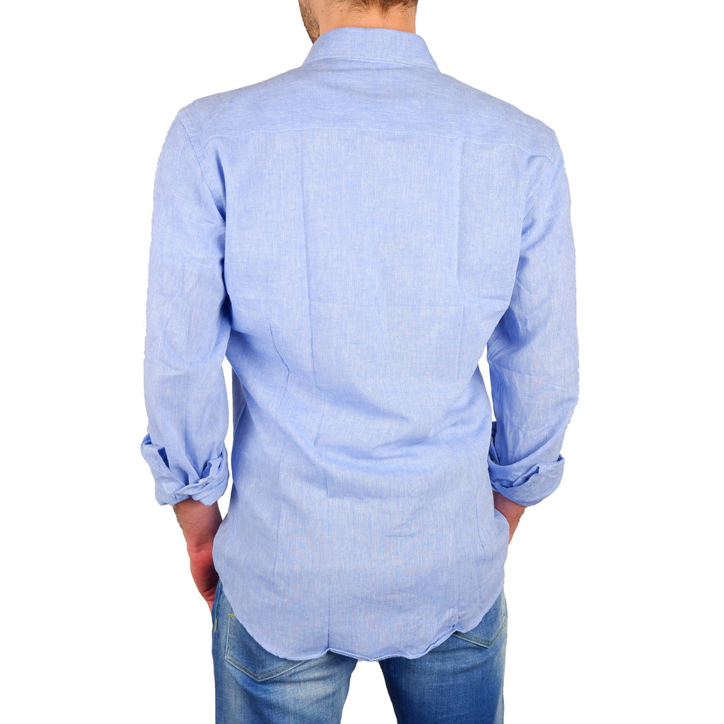 100% Milano cotton Linen Shirt Light Blue — view 2