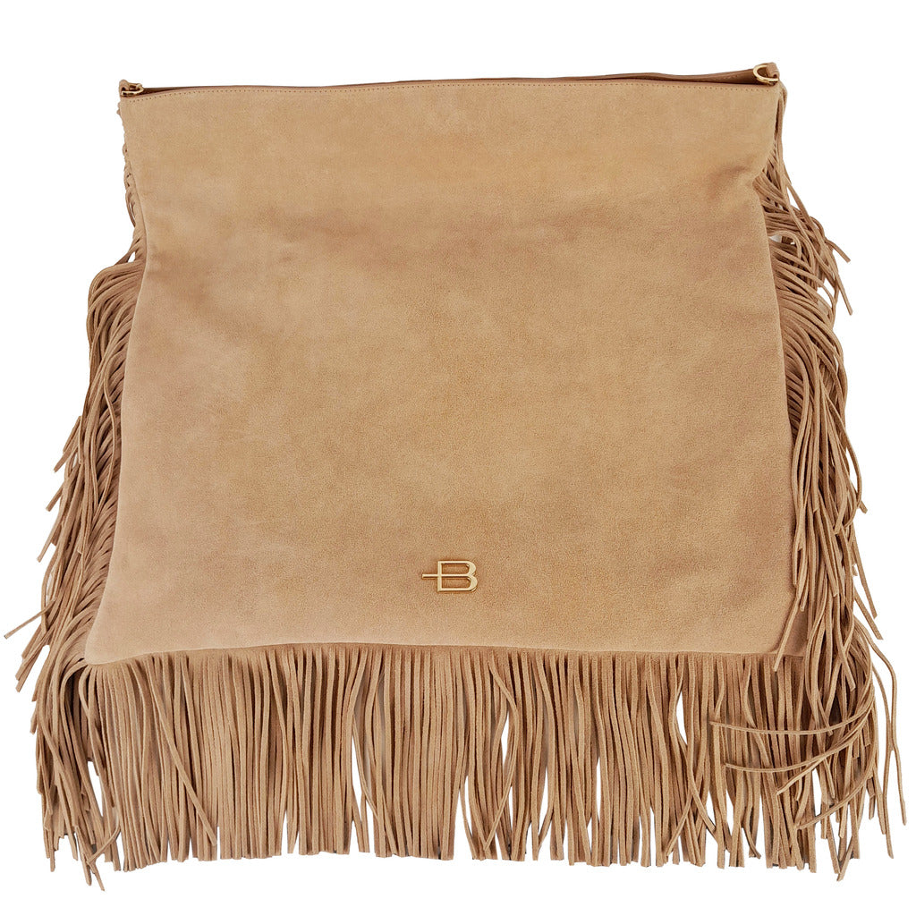 Baldinini Flat Square Shoulder Bag In Suede Calfskin