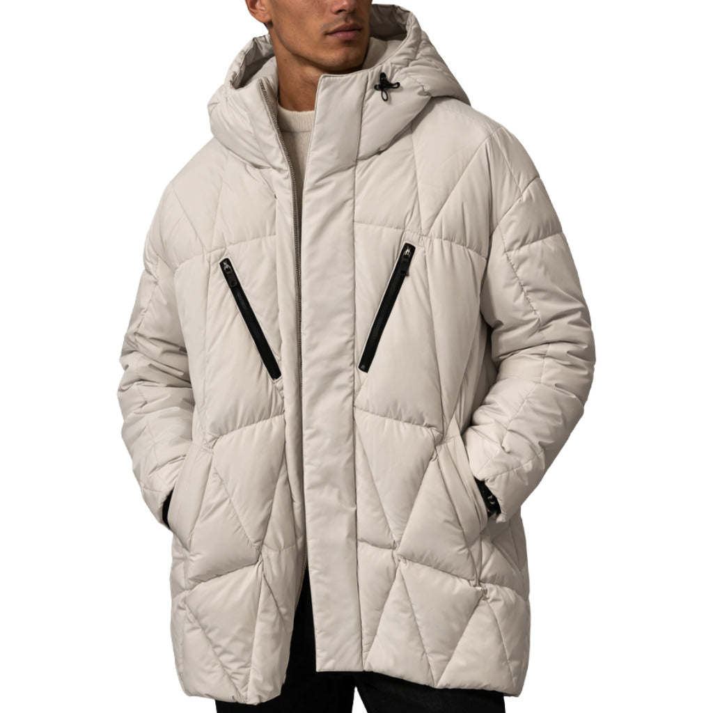 Herno long white quilted jacket, white