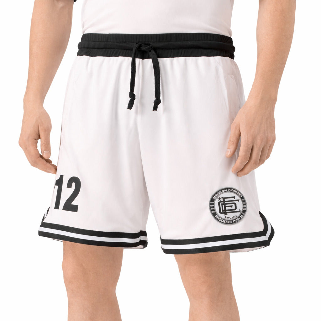 Comme Des Fuckdown White Shorts, With A Printed Logo And