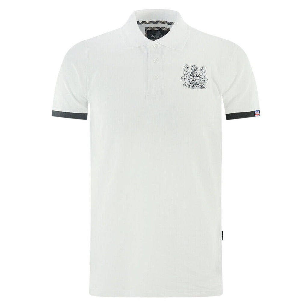Aquascutum Cotton Polo Shirt, Contrasting Logo On Front — view 2