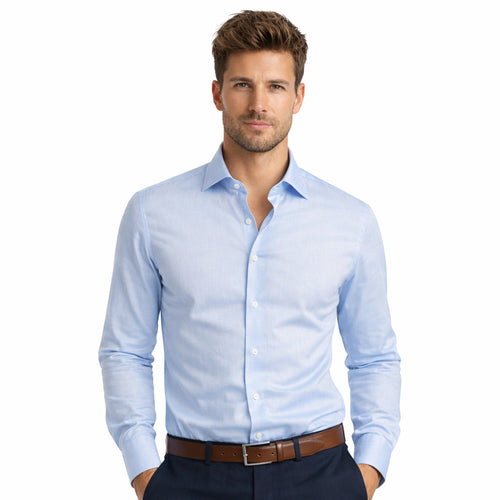 Bagutta Cotton Shirt Blue Light Blue