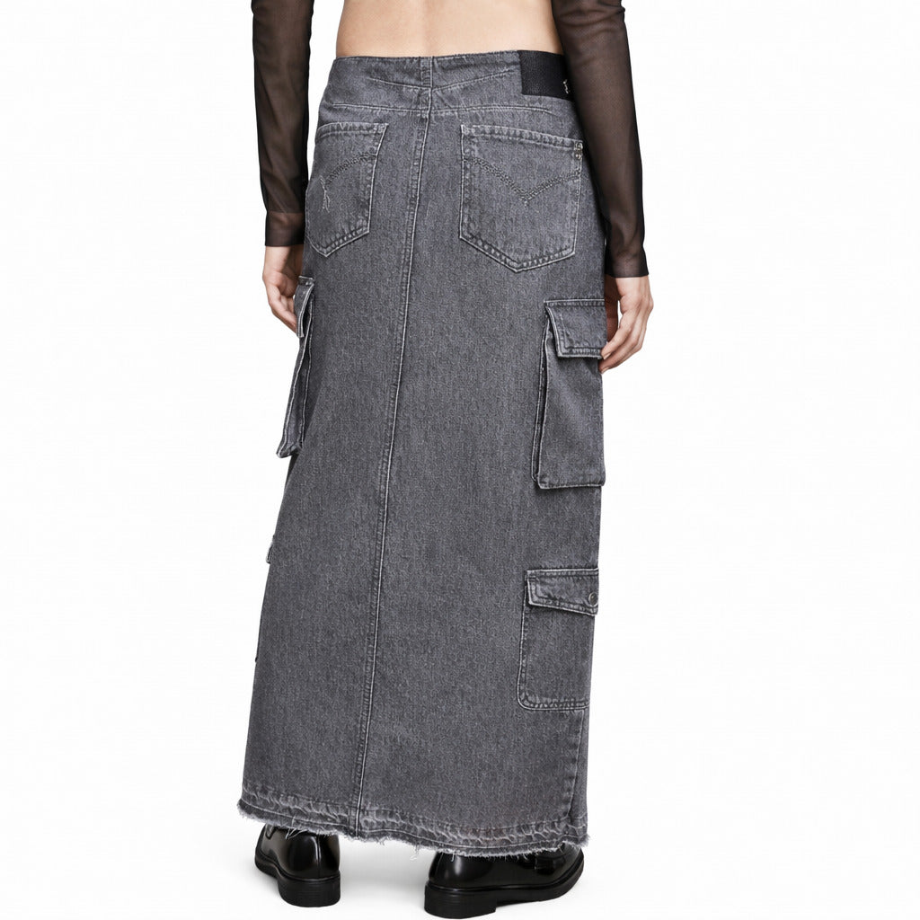 Patrizia Pepe Skirt Grey Denim Gray — view 3
