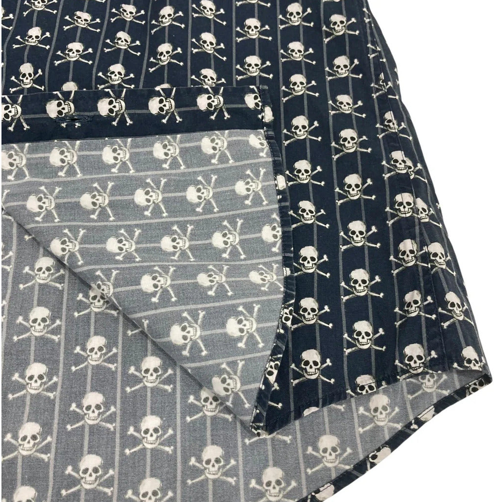 Dolce & Gabbana Cotton Shirt Print Teschi Blue — view 4