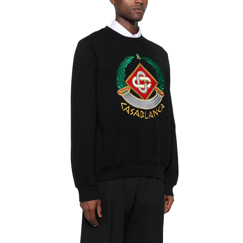 Casablanca casa crest embroidered sweatshirt, black