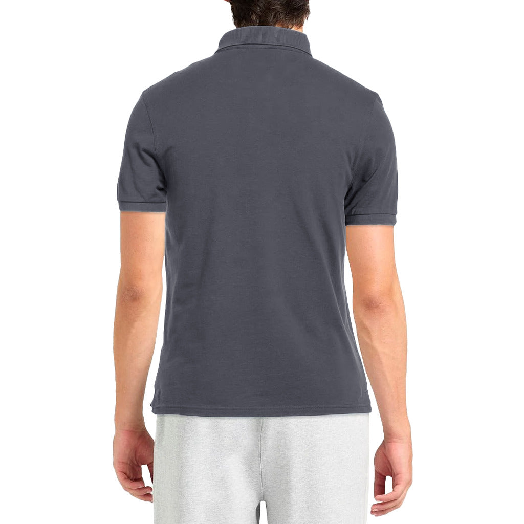 Alpha Studio Cotton Polo Shirt Midnight Blue Grey — view 2