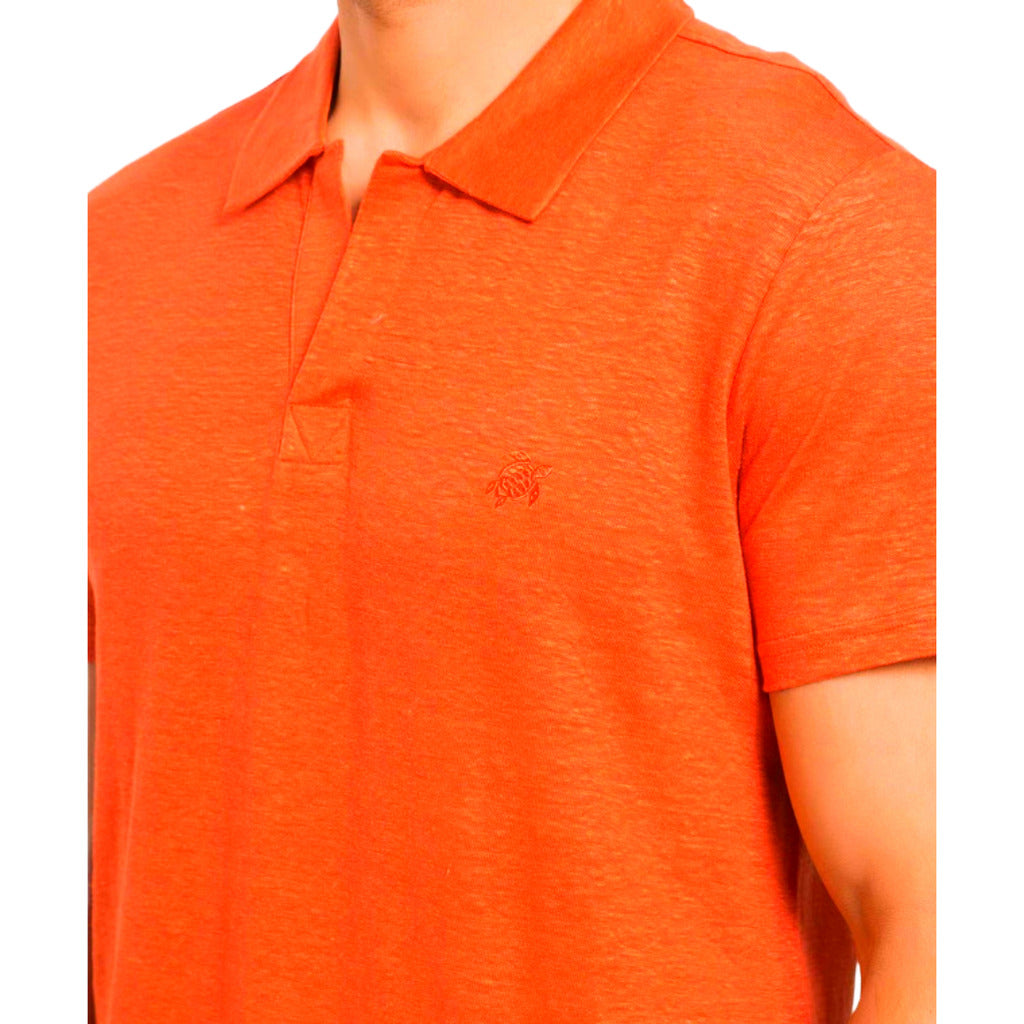 Vilebrequin Linen Polo Arancio Abricot — view 3